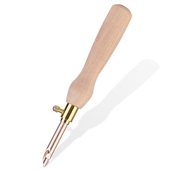 Персиковый Слойка Игольчатая ручка из нержавеющей стали, инструмент для перфорации игл, с деревянной ручкой, розовые, 80 мм