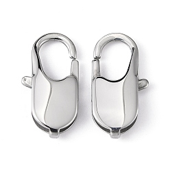 Stainless Steel Color 201 Stainless Steel Lobster Claws Key Clasps, Stainless Steel Color, 23x12x3.5mm, Hole: 9x6mm