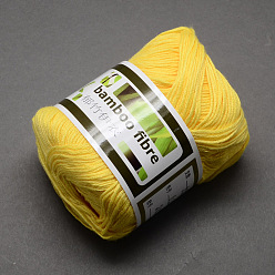 Yellow Soft Baby Yarns, with Bamboo Fibre and Silk, Yellow, 1mm, about 140m/roll, 50g/roll, 6rolls/box
