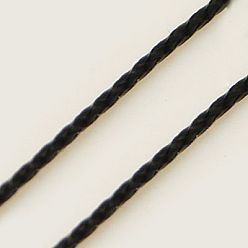Black Braided Non-Elastic Beading Thread, Metallic Thread, Embroidery Thread, Black, 0.6mm, about 10.93 yards(10m)/roll