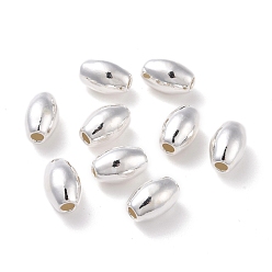 Silver 925 Sterling Silver Beads, Barrel, Silver, 9x6mm, Hole: 2mm, about 21Pcs/10g