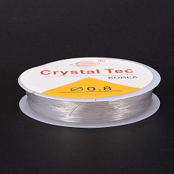 Clear Round Crystal Elastic Stretch Thread, for Bracelets Gemstone Jewelry Making Beading Craft, Clear, 0.8mm, about 6.5 yards(6m)/roll