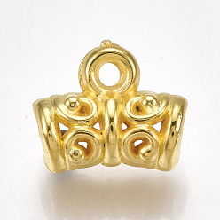 Oro Fianzas de tubo de plástico ccb, fianzas de bucle, dorado, 10x12x6 mm, agujero: 1.6 mm