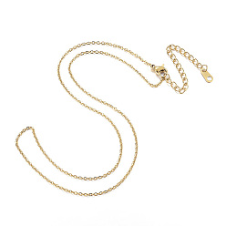 Золотой Вакуумное покрытие 304 ожерелья из нержавеющей стали, кабель ожерелья цепи, золотые, 16.14 дюйм (41 см)