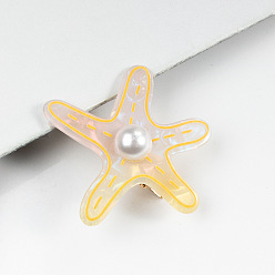 Estrella de mar Pinzas para el pelo de cocodrilo de pvc de animales marinos para niña, accesorios para el cabello de bricolaje, estrella de mar, 57x30 mm
