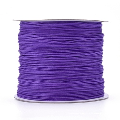 Сине-фиолетовый Нейлоновая нить, ювелирные изделия шнур нейлона для пользовательских ювелирных изделий делает тканые, синий фиолетовый, 0.6 мм, около 142.16 ярдов (130 м) / рулон