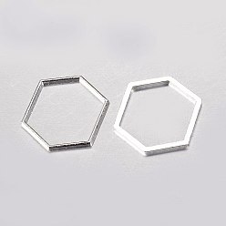 Platine Anneaux connecteurs en alliage, hexagone, platine, 12x14x1mm