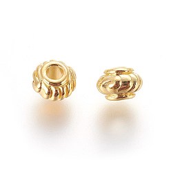 Golden Tibetan Style Spacer Beads, Cadmium Free & Lead Free, Rondelle, Golden, 6x4mm, Hole: 2mm