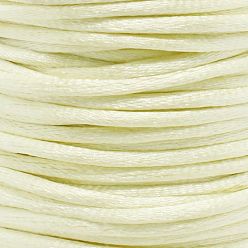 Ghost White Nylon Cord, Satin Rattail Cord, for Beading Jewelry Making, Chinese Knotting, Ghost White, 2mm, about 50yards/roll(150 feet/roll)