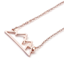 Rose Gold 304 Stainless Steel Alps Pendant Necklaces, with Lobster Claw Clasps, Rose Gold, 19.29 inch(49cm)
