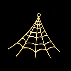 Oro Colgantes de acero inoxidable al vacío 201, Corte con laser, tela de araña, dorado, 33.5x36x1 mm, agujero: 1.5 mm