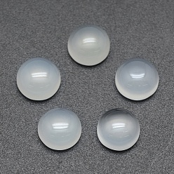 Natural Agate Natural White Agate Cabochons, Flat Round, 8x3~4mm
