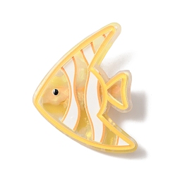 Gold Ocean Theme Fish Acrylic Alligator Hair Clips, Hair Accessories for Girls Women, Gold, 49x37.5x12mm