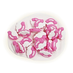 Camélia Perles de silicone écologiques de qualité alimentaire cloud, perles à mâcher pour les jouets de dentition, Diy soins infirmiers colliers faisant, camélia, 22x29mm, Trou: 3mm