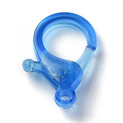 Dodger Azul Cierres de langosta de plástico transparente, azul dodger, 26x19x6 mm, agujero: 2 mm