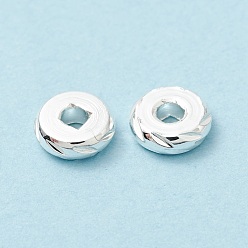 Silver Brass Beads, Cadmium Free & Lead Free, Flat Round, Silver, 6x2mm, Hole: 2mm