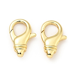 Real 18K Gold Plated Brass Lobster Claw Clasps, Cadmium Free & Lead Free, Real 18K Gold Plated, 19x12x4.5mm, Hole: 1.6mm
