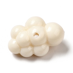 Beige Opaque Acrylic Beads, Cloud, Beige, 32.5x22.5x17mm, Hole: 3mm, about 106pcs/500g