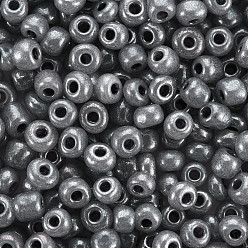 Gris Perles de rocaille en verre, Ceylan, ronde, grises , 3mm, trou: 1 mm, environ 10000 pièces / livre