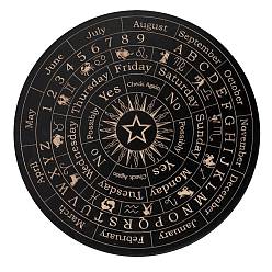 Constellation Planche de pendule en bois, table de divination radiesthésie, pour la sorcellerie fournitures d'autel wiccan, plat rond, constellation, 150x3mm
