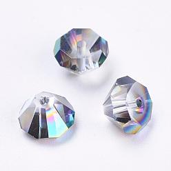 Colorful Imitation Austrian Crystal Beads, Grade AAA, Faceted, Cone, Colorful, 7x5mm, Hole: 0.9~1mm