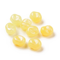 Jaune Perles acryliques opaques, perles de paillettes, riz, jaune, 16x13.8x11.5mm, Trou: 1.8mm, environ333 pcs / 500 g