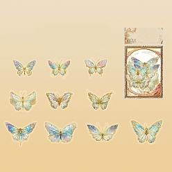 Aciano Azul 20 piezas 10 estilos pegatinas decorativas de mariposas para mascotas impermeables con láser, calcomanías autoadhesivas, para diy scrapbooking, azul aciano, 50~70 mm, 2 piezas / estilo