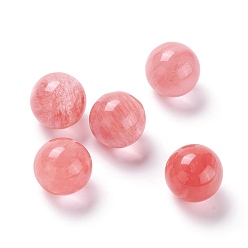 Other Watermelon Stone Glass Watermelon Stone Glass Beads, No Hole/Undrilled, for Wire Wrapped Pendant Making, Round, 20mm