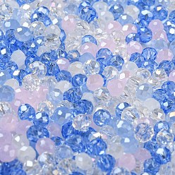 Azul Royal Perlas de vidrio, facetados, Rondana plana, azul real, 4x3 mm, agujero: 0.4 mm, Sobre 820 unidades / 60 g