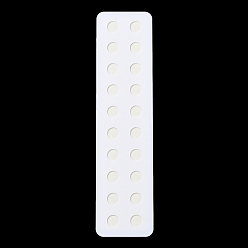 Rectangle 20 Hole Acrylic Pearl Display Board Loose Beads Paste Board, with Adhesive Back, White, Rectangle, 20x4.95x0.1cm, Inner Size: 1cm in diameter