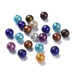 Mixed Color Spray Painted Acrylic Beads, Miracle Beads, Bead in Bead, Round, Mixed Color, 14mm, Hole: 2mm, about 330pcs/500g