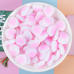 Бледно-Розовый Непрозрачная смола декодирует кабошоны, имитация конфеты, друзовое сердце, розовый жемчуг, 15x16 мм
