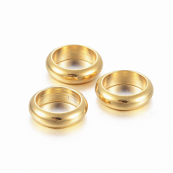 Золотой 202 из нержавеющей стали кольца ссылка, круглые, золотые, 7x2 мм, отверстие : 5 мм