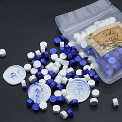 Royal Blue Sealing Wax Particles, for Retro Seal Stamp, Octagon, Royal Blue, 9mm, about 100pcs/bag