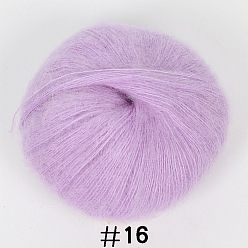 Prune 25g fil à tricoter en laine angora mohair, pour châle écharpe poupée crochet fournitures, prune, 1mm