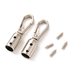 Platinum Zinc Alloy DIY Bags Clasps,  with Screw, for Webbing, Strapping Bags Accessories, Platinum, 4.55x1.25x1.25cm, Inner Diameter: 0.85cm