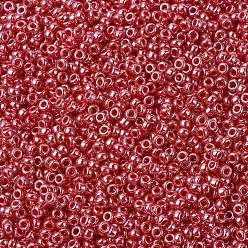 (RR425) Opaque Cadillac Red Luster MIYUKI Round Rocailles Beads, Japanese Seed Beads, (RR425) Opaque Cadillac Red Luster, 11/0, 2x1.3mm, Hole: 0.8mm, about 1100pcs/bottle, 10g/bottle