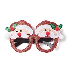 Santa Claus Monturas navideñas de plástico y tela no tejida con purpurina, para accesorios de decoración de disfraces de fiesta de navidad, santa claus, 98x175x26 mm