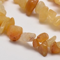 Yellow Aventurine Natural Yellow Aventurine Chip Beads Strands, 5~8x5~8mm, Hole: 1mm, about 34 inch