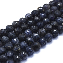 Iolite Perles naturelles Iolite brins, 128 facettes, ronde, 10mm, Trou: 1mm, Environ 39 pcs/chapelet, 15 pouces (38 cm)
