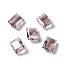 Rosada Marrón Cabujones de diamantes de imitación de vidrio transparente, facetados, Rectángulo, señaló hacia atrás, marrón rosado, 10x8x4.5 mm
