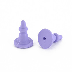 Lilac Silicone Ear Nuts, Earring Backs, for Stud Earring Making, Lilac, 11x8x8mm, Hole: 0.7mm