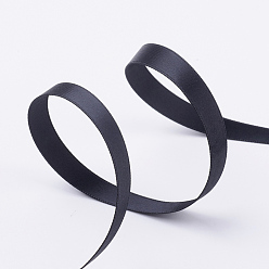 Black Double Face Matte Satin Ribbon, Polyester Satin Ribbon, Black, (1/4 inch)6mm, 100yards/roll(91.44m/roll)