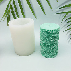 Blanco Moldes de silicona de vela de bricolaje, moldes de resina, para resina uv, fabricación de joyas de resina epoxi, columna con flor, blanco, 8.3x1.1x12 cm