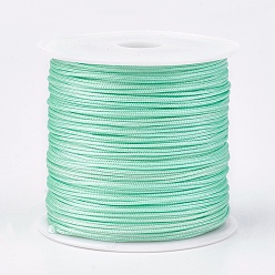 Аквамарин Нейлоновая нить, ювелирные изделия шнур нейлона для пользовательских ювелирных изделий делает тканые, аквамарин, 0.8 мм, около 49.21 ярдов (45 м) / рулон