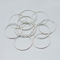 Silver 925 Sterling Silver Earring Hoop, with 925 Stamp, Silver, 32mm, Pin: 0.7mm