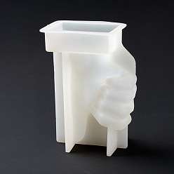 Blanc Bon affichage des gestes de la main moules en silicone, pour la résine UV, fabrication artisanale de résine époxy, blanc, 114x77x159mm, diamètre intérieur: 81x60 mm