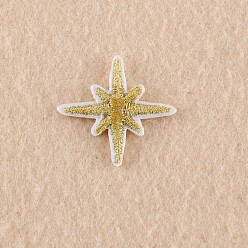 Gold Computerized Embroidery Cloth Iron on/Sew on Patches, Costume Accessories, Appliques, Shinning Star, Gold, 31x32mm