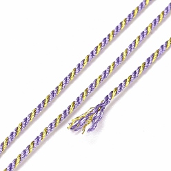 Pourpre Moyen Cordon filigrane polycoton, corde tressée, avec bobine en plastique, pour accrocher au mur, artisanat, emballage cadeau, support violet, 1mm, environ 32.81 yards (30m)/rouleau