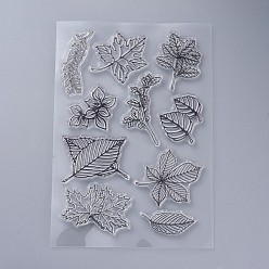 Leaf Silicone Stamps, for DIY Scrapbooking, Photo Album Decorative, Cards Making, Stamp Sheets, Leaf Pattern, 160x110x3mm
